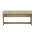 Manhattan Comfort Novara Modern 60" Writing Desk with 2 Smooth-Glide Drawers with Fluted Fronts, Office Desk with Large Work Surface, Stylish Rounded Edges, Whitewashed Oak