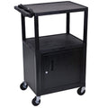Luxor LE42C-B 42"H AV Cart - Three Shelves Cabinet