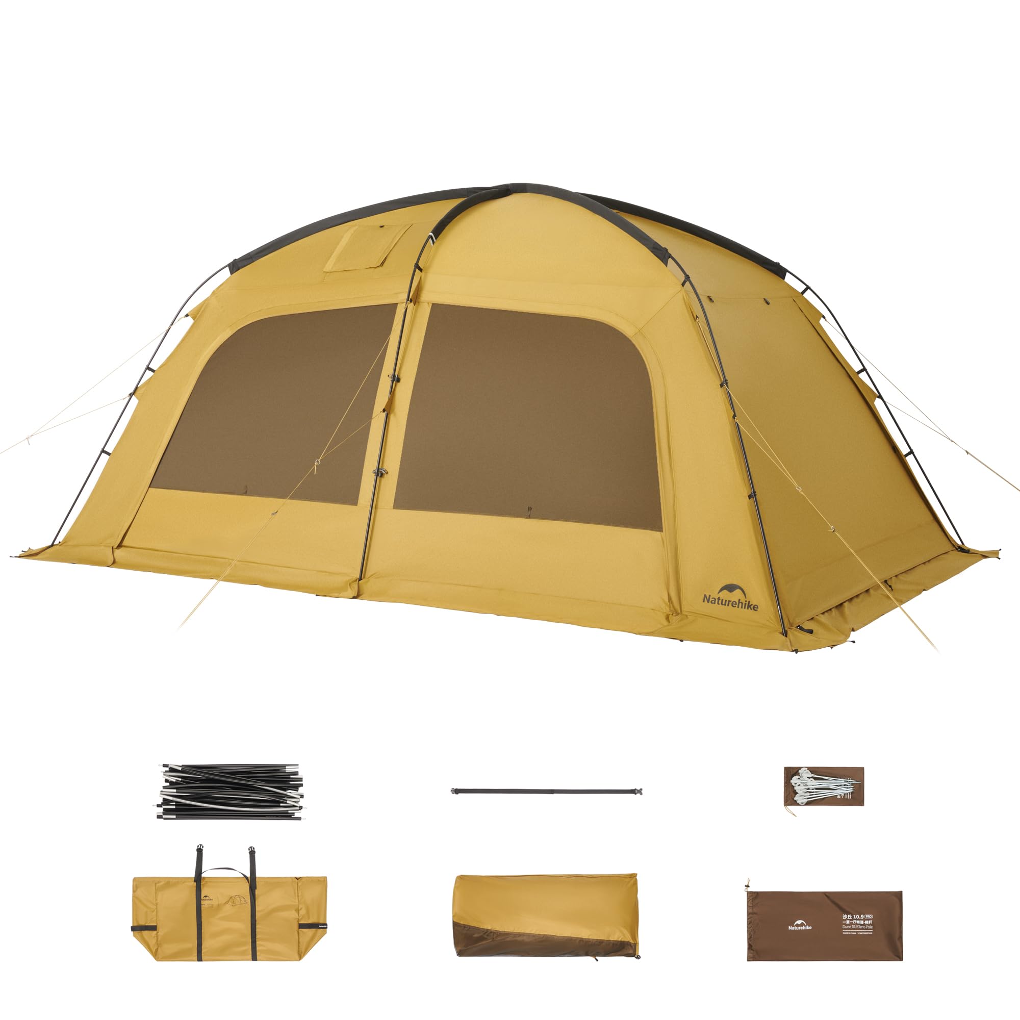 Naturehike Dune Hot Tent with Stove Jack,Double Layer 4 Season Tent,Waterproof 2-4 Person Tents for Camping