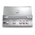 Hygrill Premium XTR 32-Inch Built In Grill, Stainless Steel 4-Burner Grill Head for Outdoor Kitchen with Rear Infrared Burner and LED Lights, Natural Gas