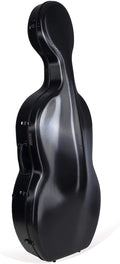 Crossrock Poly Carbon Cello Case for 4/4 Full-Size | Matte Black Finish, Black Velvet Interior, Wheels & Bow Storage – Durable Lightweight Hardshell