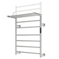 Caldayx Foldable Heated Towel Rack, Smart Dual-Zone App & Voice Control Electric Towel Warmer Rack, GFCI Plug-in/Hardwired, Wall-Mounted, Drill-Free Install, Brushed, CA3-900X550-Pro-S
