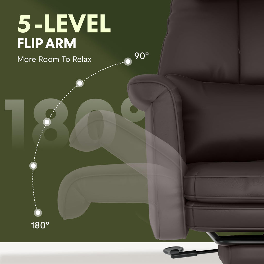 FLEXISPOT Oversized Big and Tall Office Chair, 180° Flip Armrests for Pets&Cross Legged, Computer Desk Chair with Footrest, Lounge Chairs for Home Office Gaming Working, ScratchSafe Air Leather, Brown