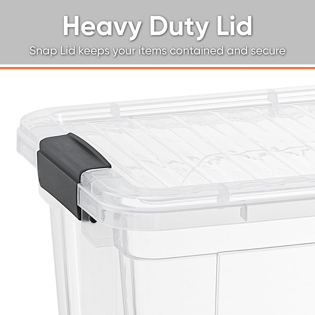 Superio Clear Storage Box with Lid, 49 Quart Plastic Container Bins for Organizing, Stackable Crates, BPA Free, Non Toxic, Odor Free, Organizers for Home, Office, School, and Dorm, 10 Pack