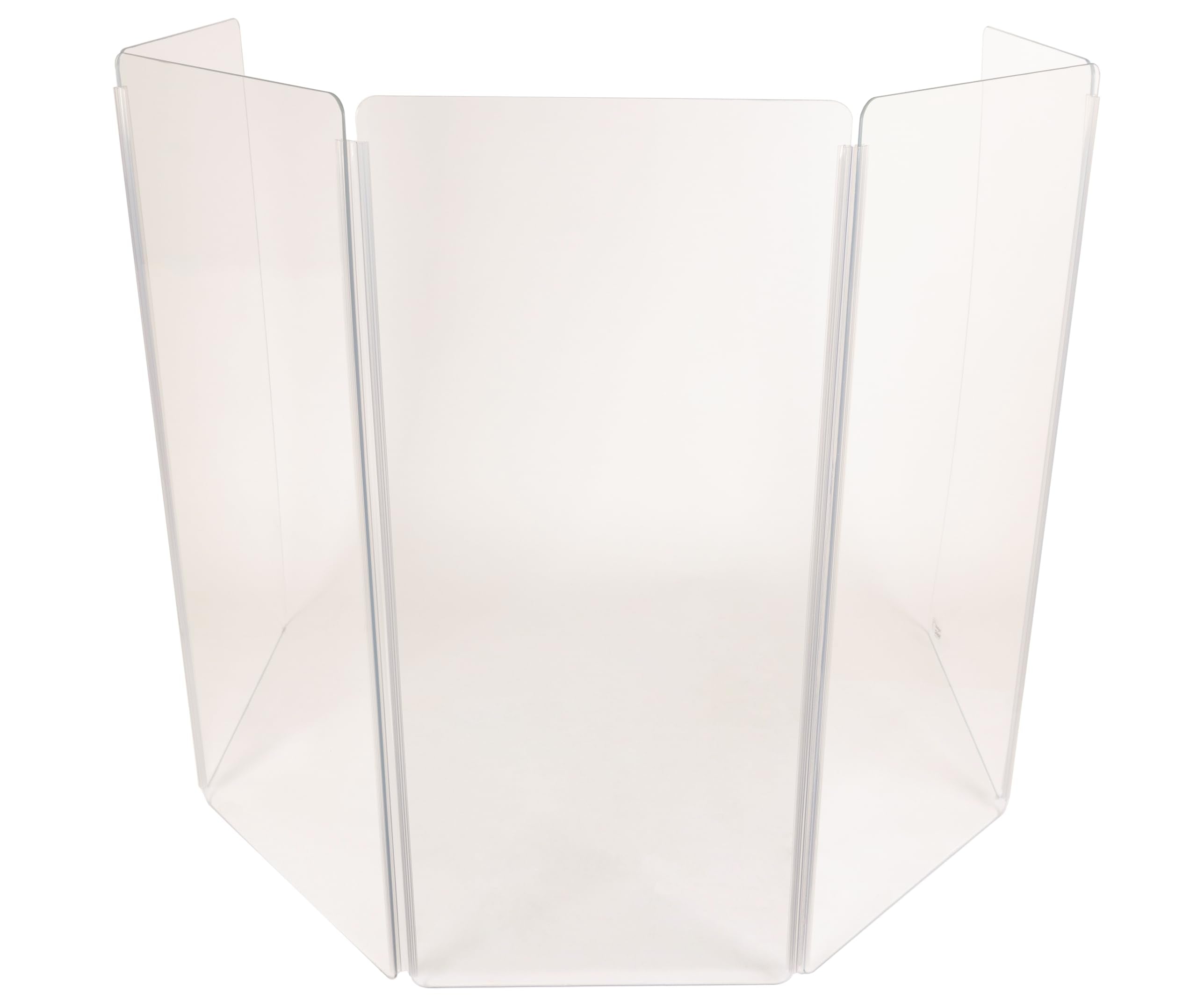 5' tall, 5 panel drum shield screen cage with full-length flexible hinges for acoustic isolation and sound reduction. 8.5' wide x 3' deep footprint Made in USA
