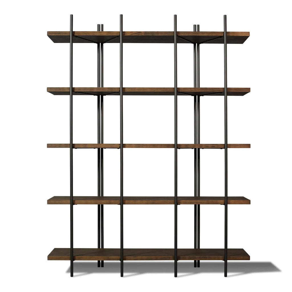 Grain Wood Furniture Cascais 53" Bookcase in Brown Oak