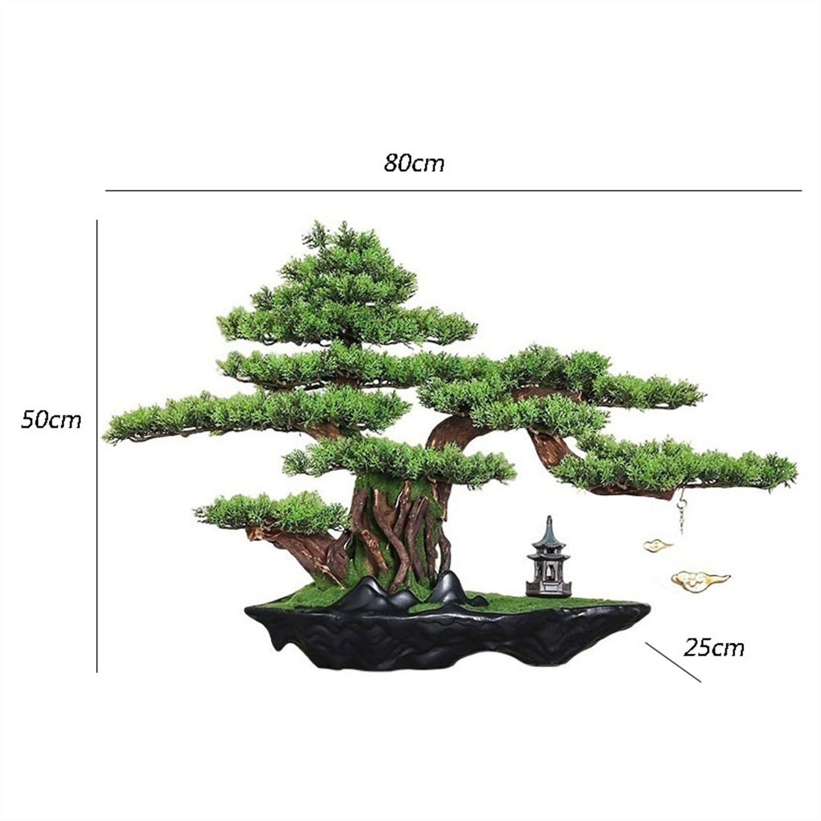 UHRLGHS Artificial Bonsai Tree Hotel Living Room Desktop Ornaments Simulation Tree Bonsai Modeling High-end Luxury Fake Greenery Landscaping Artificial Bonsai Tree