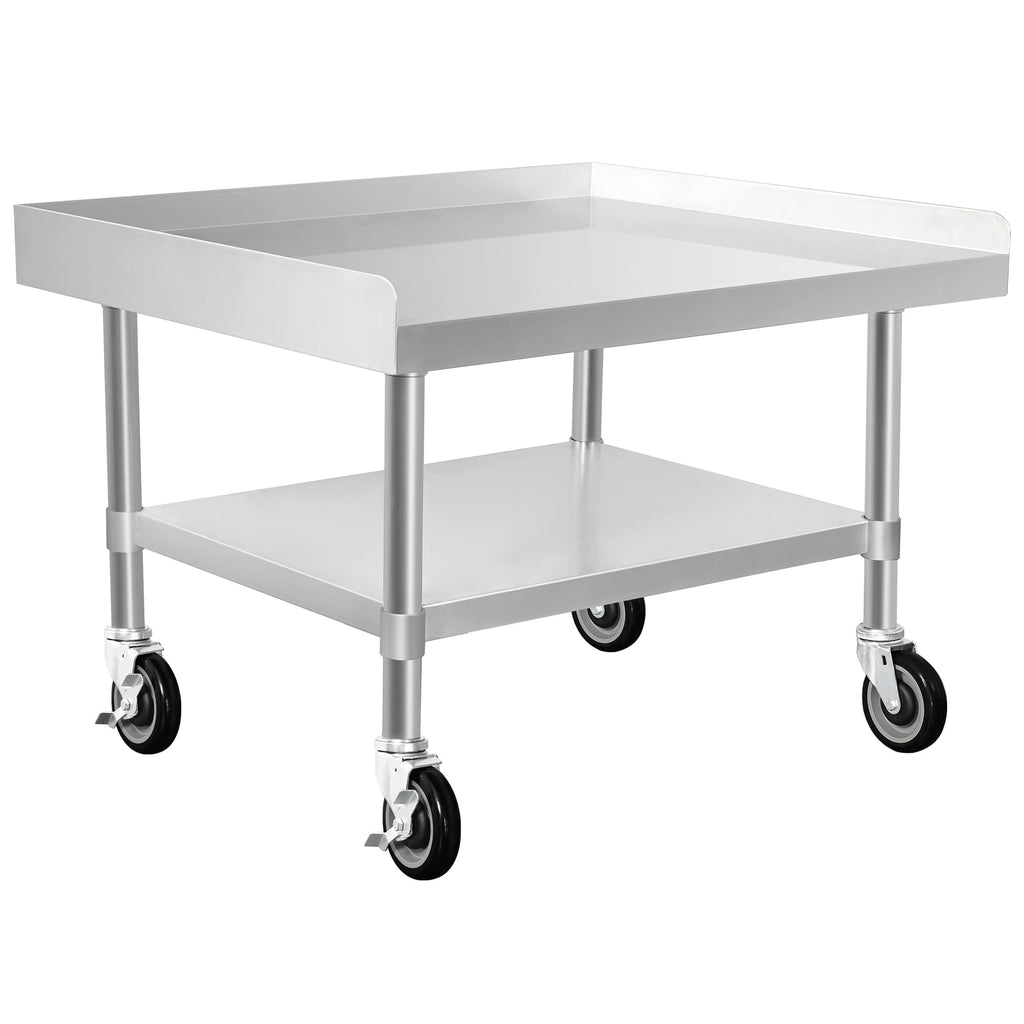 HARDURA Stainless Steel Equipment Work Stand 30" x 36" Prep Table with Under Shelf and Caster for Commercial & Workplace, Home, Hotel, Garage
