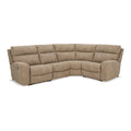 Signature Design by Ashley Next-Gen DuraPella Modern Water Repellent Faux Leather Right-Arm Facing 4-Piece Power Reclining Sectional with Armrest and USB Port, Light Brown