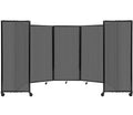 Versare Polycarbonate Room Divider 360 Portable Wall Partition | Freestanding Office Dividers | Locking Wheels | Privacy Screen Panels - 14' x 6' Dark Gray Thermoplastic Polymer