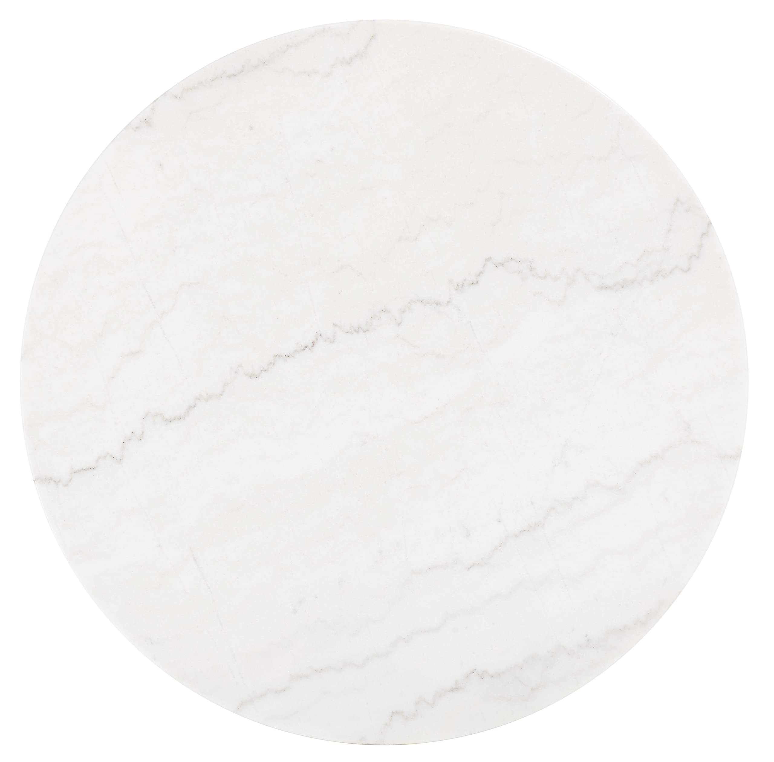 SAFAVIEH Home Collection Syrio Marble/Walnut Brown Round Coffee Table