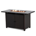 SUNJOY 44" Propane Fire Pit Table with Ceramic Tile Top for Outside (CSA Certified, 50,000 BTU) Rectangular Gas Smokeless Fire Table with Lid and Lava Rocks