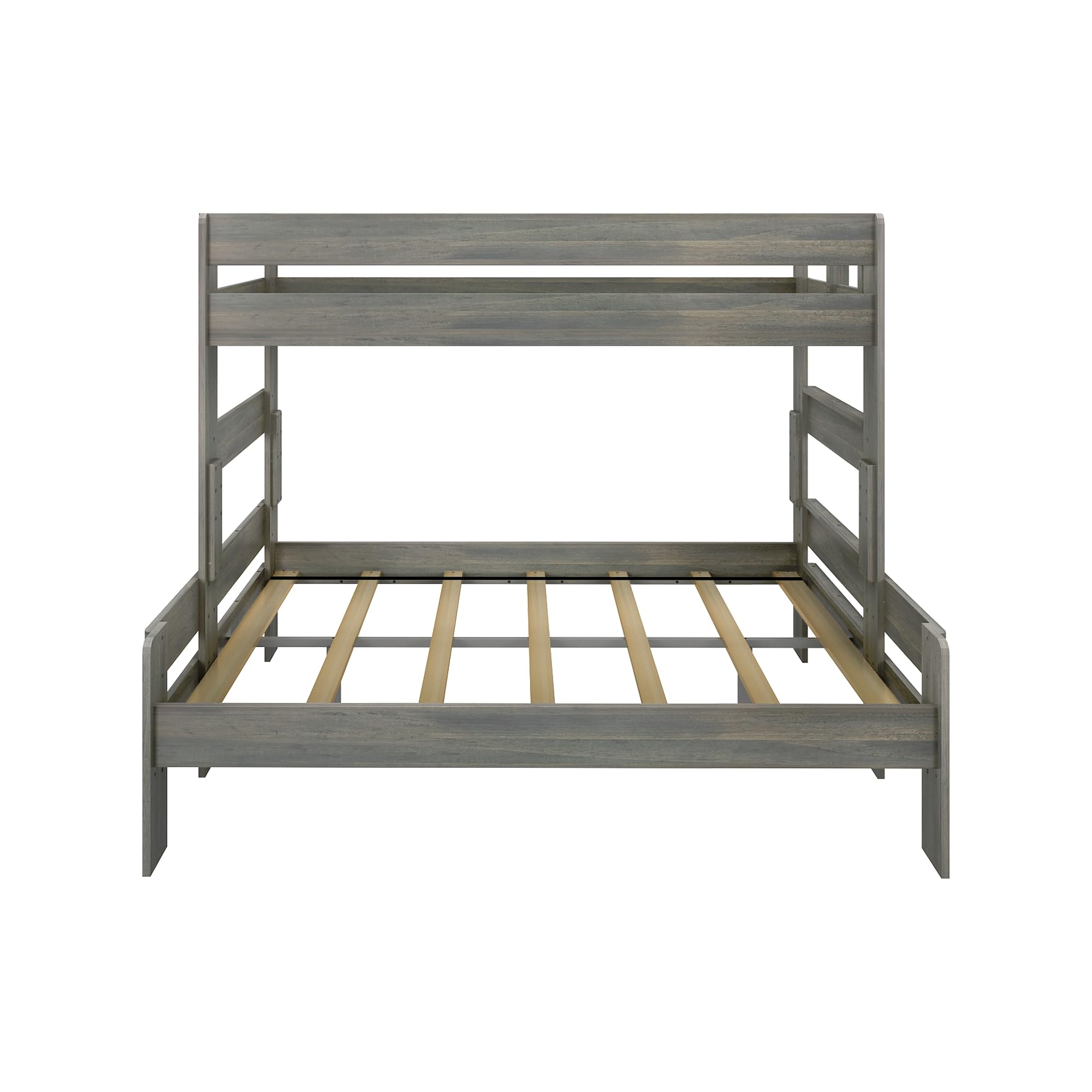 Max & Lily Bunk Bed, Twin XL-Over-Queen Bed Frame For Kids, Solid Wood for No Box Spring Needed, Driftwood