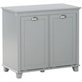Amacv Tilt-Out Laundry Sorter Cabinet, Bathroom Storage Organizer with Two-Compartment Tilt-Out Hamper, Gray