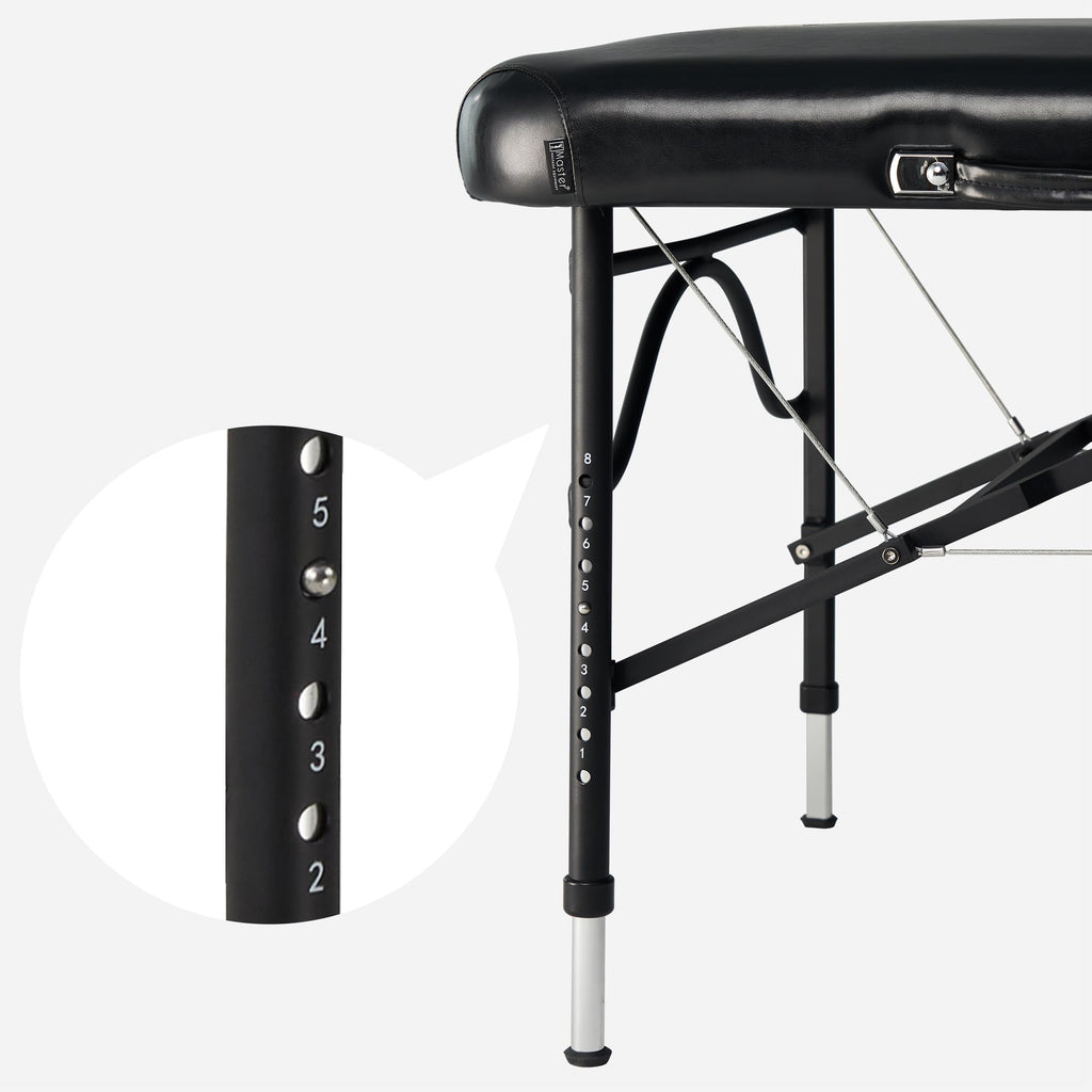 Master Massage 30" StratoMaster LX Ultra-Light Weight Aluminum Portable Massage Table Package- Tattoo Bed- Lash Tables- Black