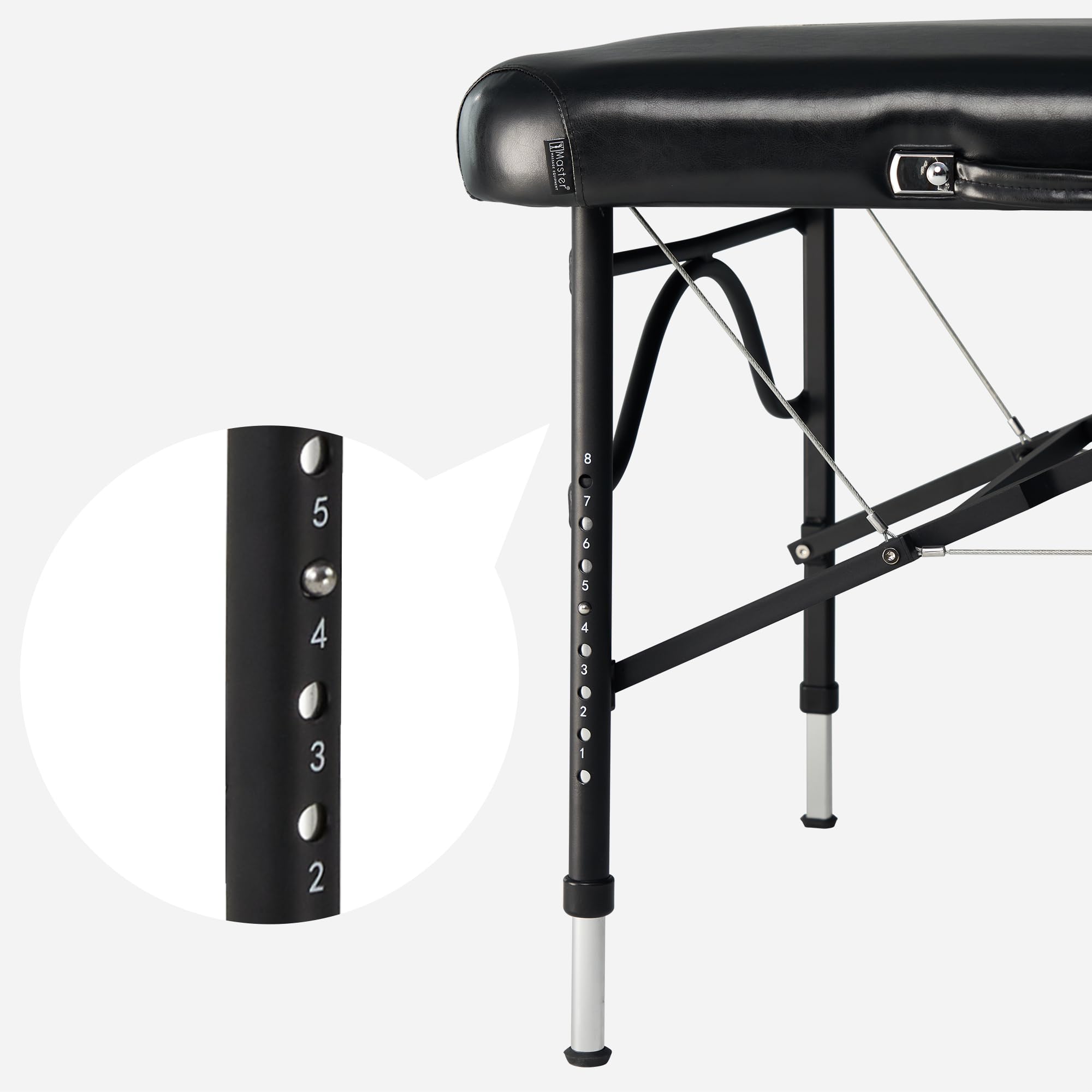 Master Massage 30" StratoMaster LX Ultra-Light Weight Aluminum Portable Massage Table Package- Tattoo Bed- Lash Tables- Black