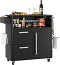 Heavy-Duty Outdoor Grill Cart with Stainless Steel Prep Table,Mobile BBQ Island Cart with Spacious Storage Cabinet & Lockable Wheels, Multi-Function Patio Kitchen Station for Grilling & Outdoor