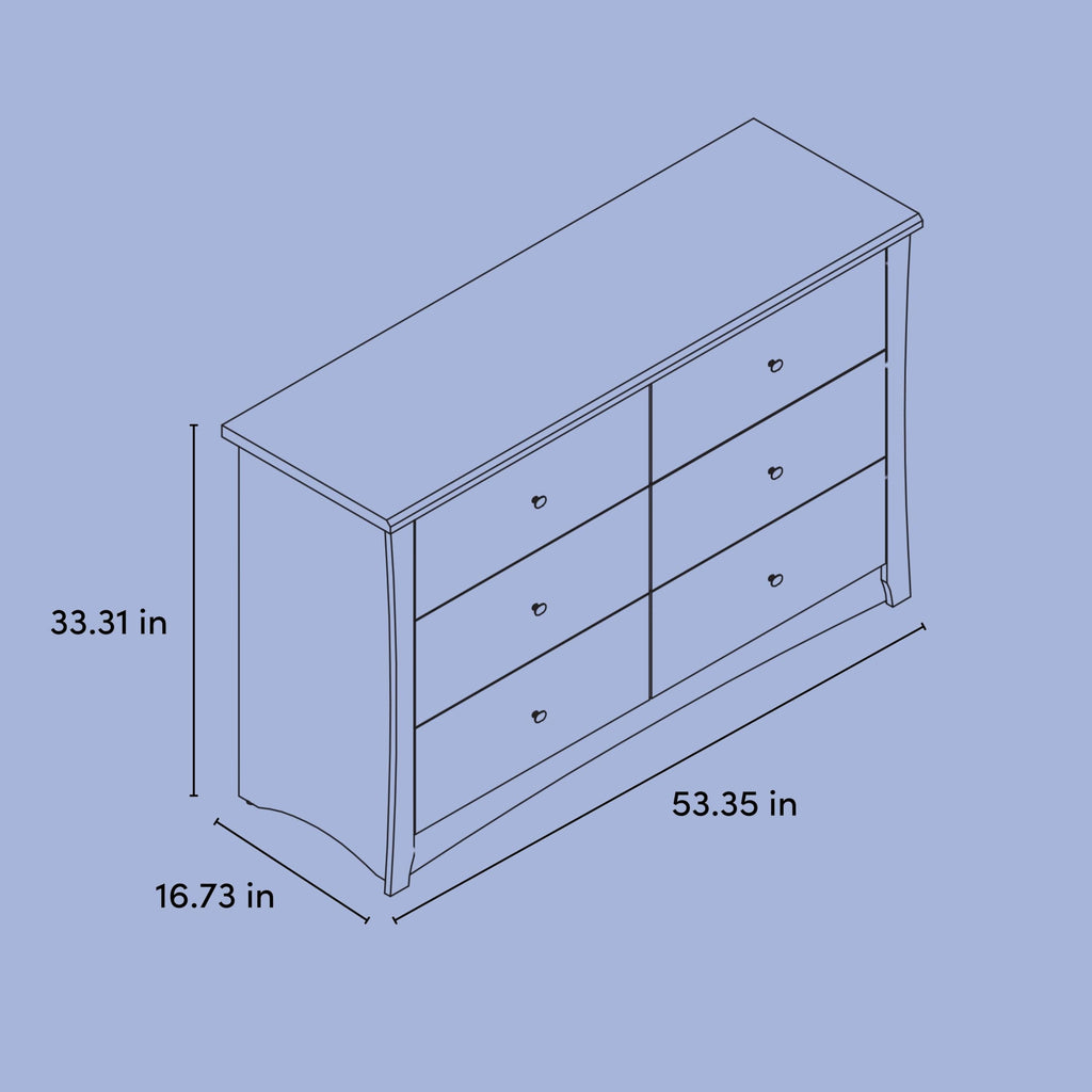 Storkcraft Crescent 6-Drawer Dresser (Olive) – GREENGUARD Gold Certified, Green Dresser for Bedroom, Kids & Nursery Storage Chest, Safety Interlocking Drawers, Pre-Installed Tracks, Kids Chest