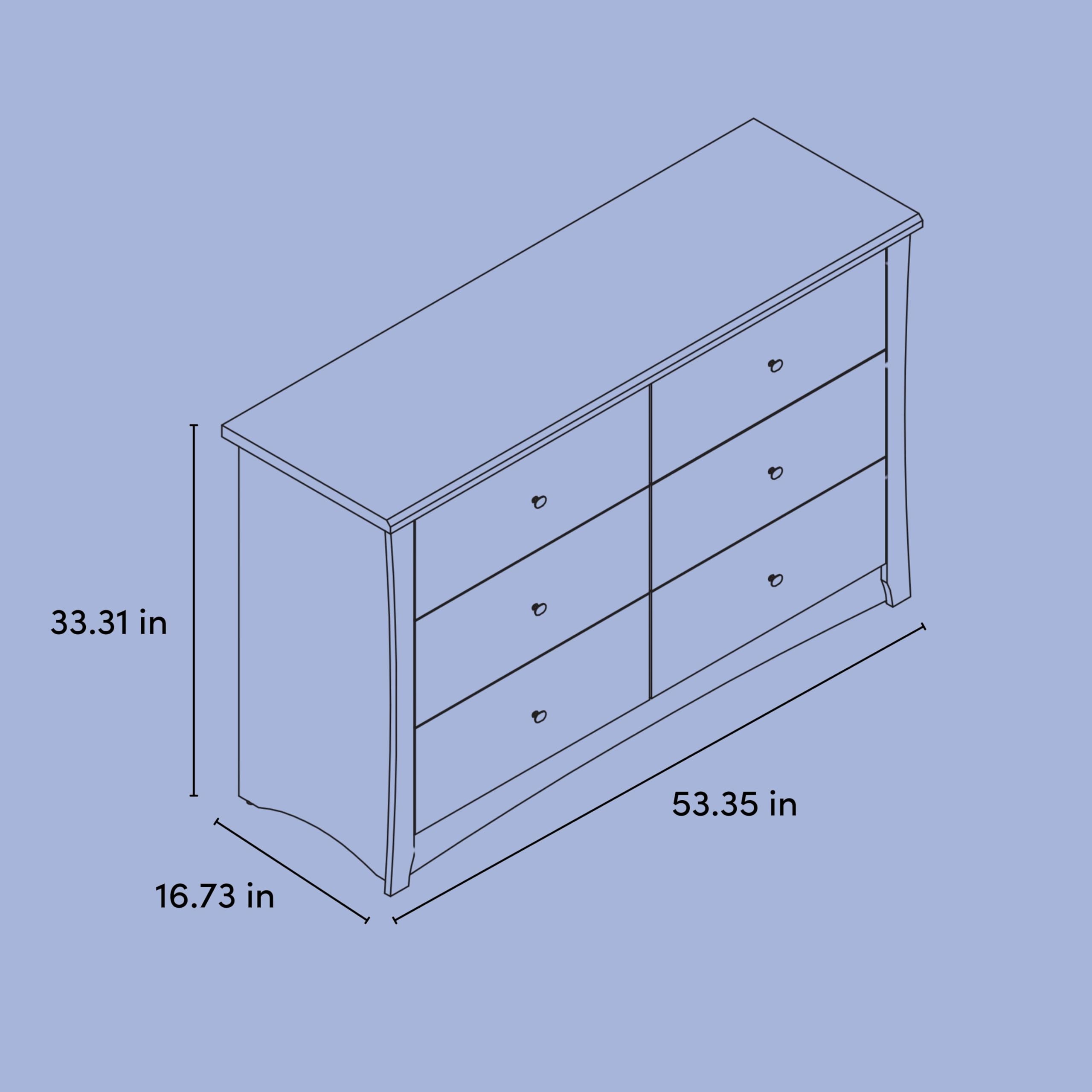 Storkcraft Crescent 6-Drawer Dresser (Olive) – GREENGUARD Gold Certified, Green Dresser for Bedroom, Kids & Nursery Storage Chest, Safety Interlocking Drawers, Pre-Installed Tracks, Kids Chest