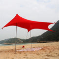 Family Tent UV Protection Beach Tent Instant Cabana Canopy Sunwall Family Sunshade Sun Shade UPF50 Tent with 2 Lightweight Folding Steel Poles 4 Sandbag Anchors Large Portable Rain Camping Tarp