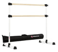 VITA Barre Portable Freestanding Double Ballet Barre, Prodigy, 4 Ft Bars, White, with Bag | Adjustable Height, USA Made, Home or Gym Exercise Equipment for Kids & Adults | Dance, Fitness, Pilates