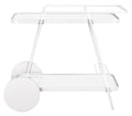 SAFAVIEH Home Collection – Zunia White & Glass 2-Tier Bar Cart, Modern Metal Serving Cart, Sleek Contemporary Design (BCT2504E)