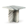 Signature Design by Ashley Baretton Contemporary Marble Accent Coffee Table with Cross Pedestal Base, Neutral Palette, Sculptural, Artful, Top to Floor 14.38", Black, White and Taupe Tones