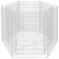 hliofuir Hexagonal Galvanized Steel Raised Garden Bed 63"x55.1"x39.4" Large Outdoor Planter Box Silver Metal Raised Flower Bed for Backyard Patio Courtyard