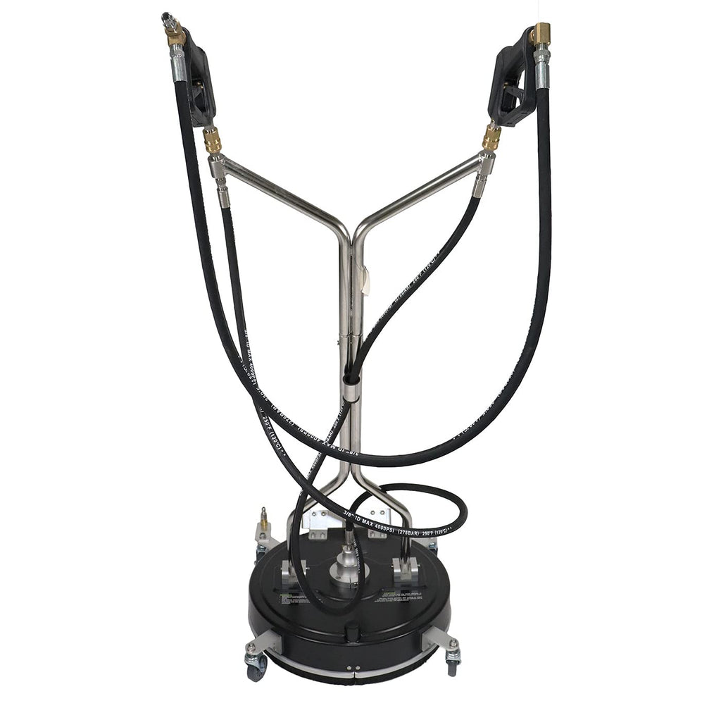Erie Tools 20" Polypropylene Surface Cleaner with Wheels, 3 Nozzle Spray Bar, Side Nozzles Front Spray Bar, Dual Trigger Guns, Wheels, Pressure Washer 4000 PSI 4 GPM