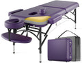 DOVANS Professional Massage Table Portable 2 Fold Premium Memory Foam Aluminium Leg Hold Up to 1100LBS 8 Heights Adjustable with Carrying Bag Violet