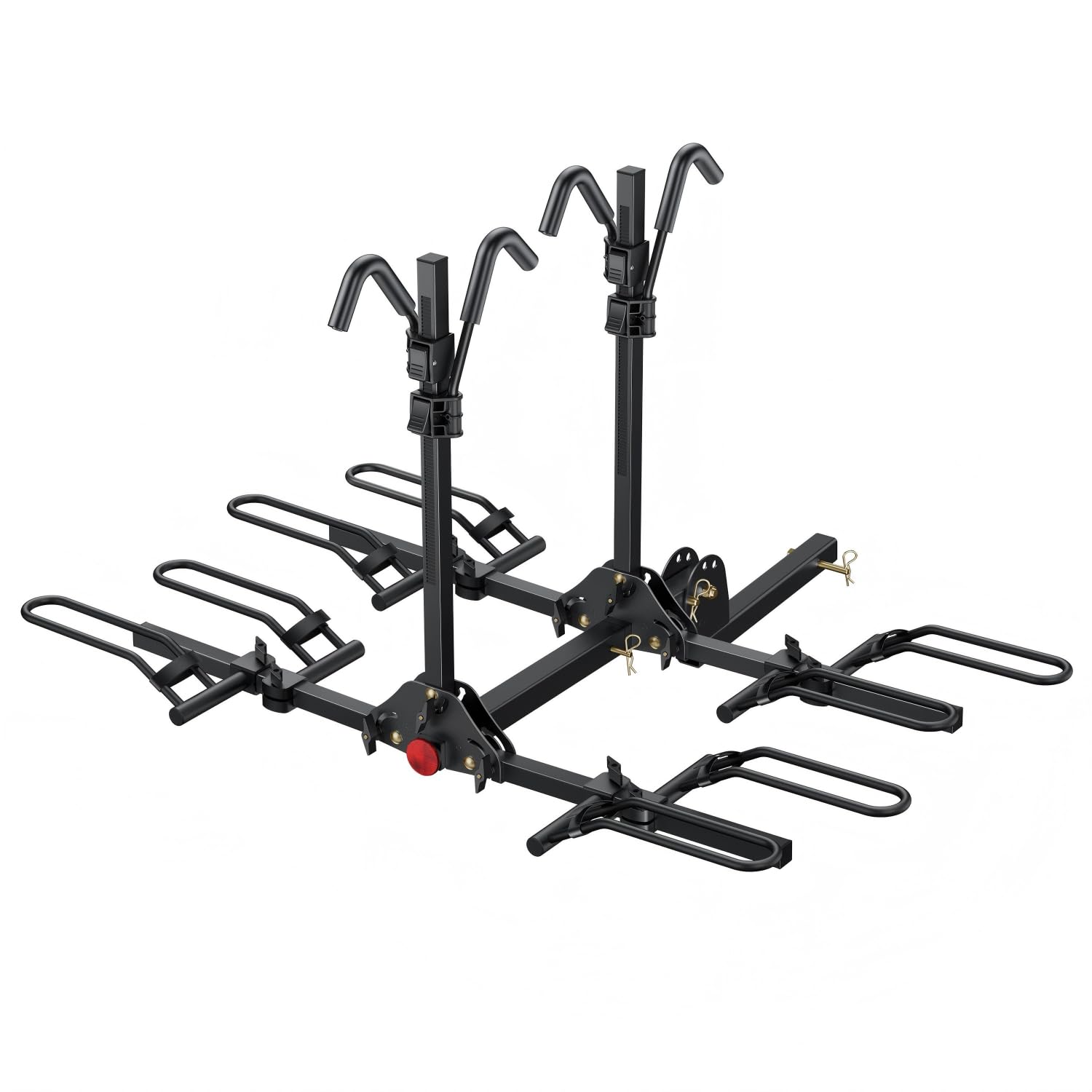 Young 4-Bike Rack Hitch Mount Platform Style Carrier for Cars Trucks SUVs Minivans with 2" Hitch Receiver, 4 Bikes X 40 lbs (160 lbs Total) Load Capacity for 2" Receiver