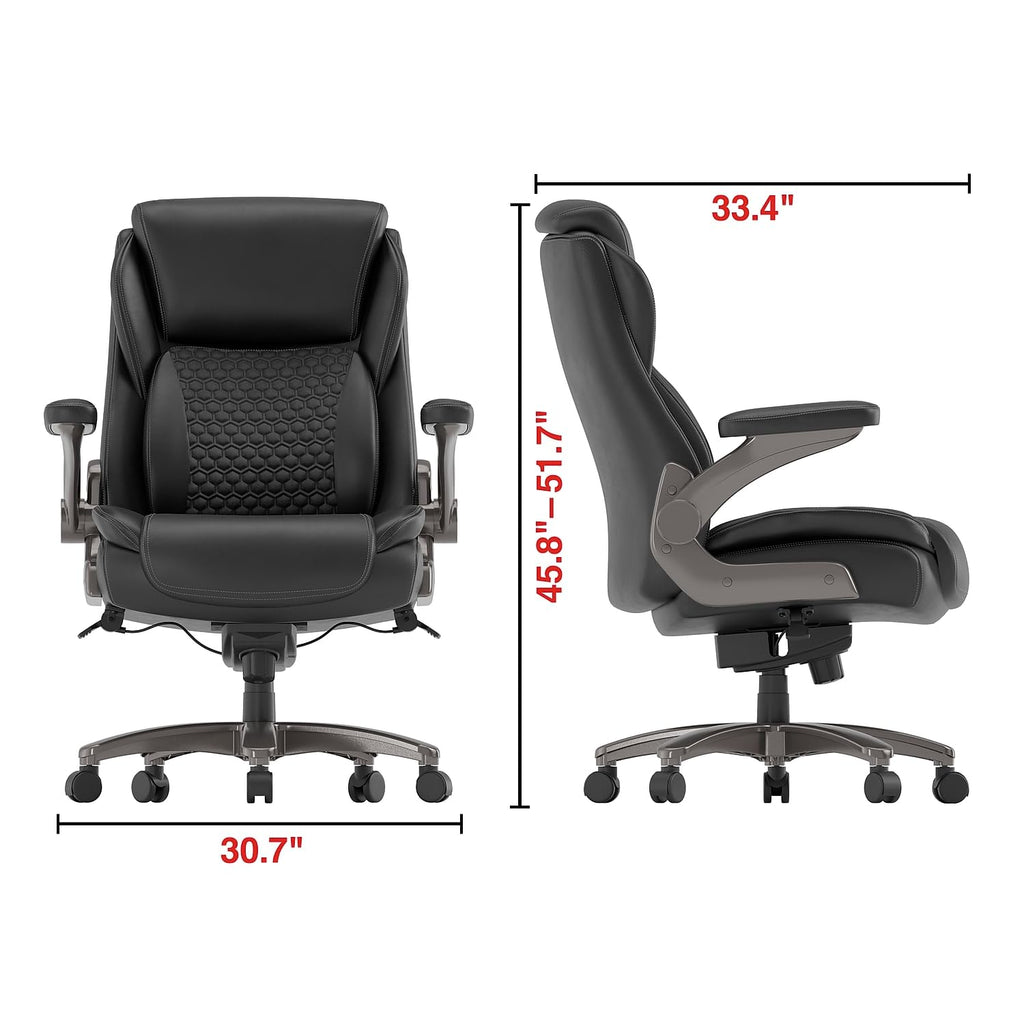 Staples Randolph Ergonomic Bonded Leather Executive Big & Tall Chair, 400 lb. Capacity, Black