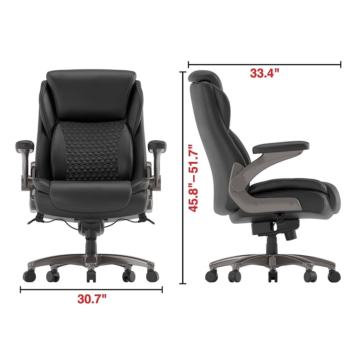 Staples Randolph Ergonomic Bonded Leather Executive Big & Tall Chair, 400 lb. Capacity, Black
