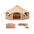 VEVOR Canvas Tent, 4 Seasons 5 m/16.4 ft Bell Tent, for Camping with Stove Jack, Family Camping Outdoor Hunting Party