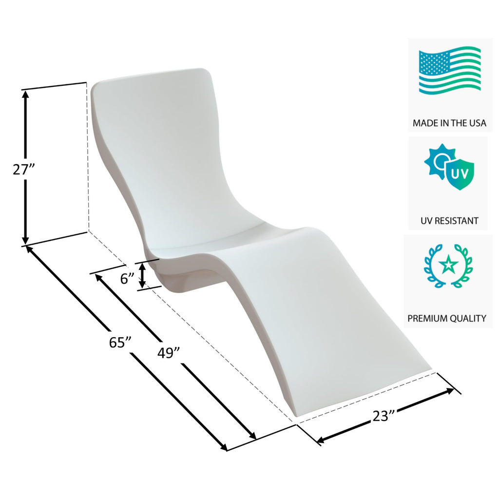 Las Olas Luxury Living Chaise Pool Lounger | Ultra-Comfortable Waterproof Pool & Patio Chase Lounge Chair for Outdoors | Up to 9" of Water, UV & Fade Resistant, Made in USA, Easy Tool-Free Assembly