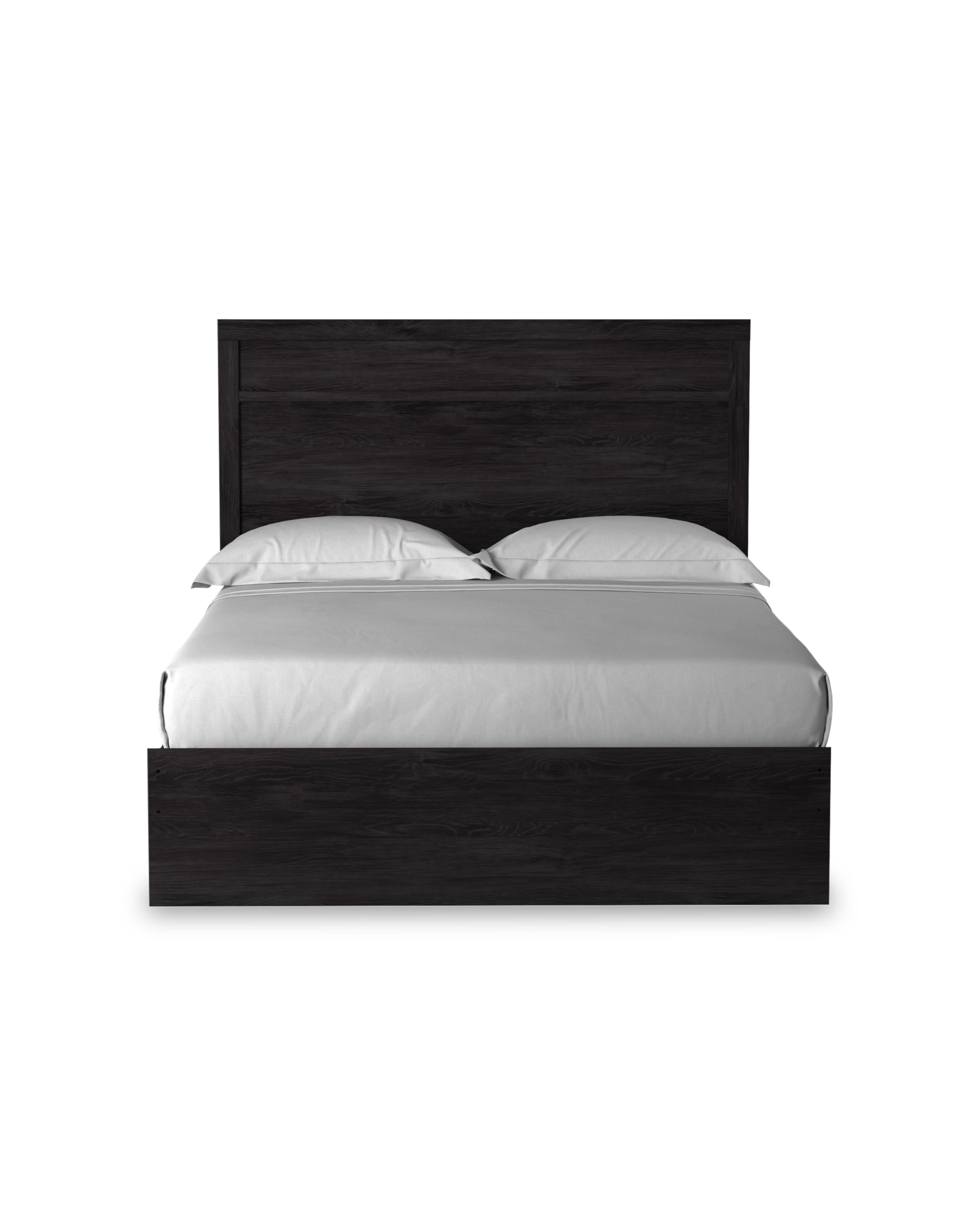 Signature Design by Ashley Belachime Casual Queen Panel Bed with Metal Slats, Foundation or Box Spring Needed, Black