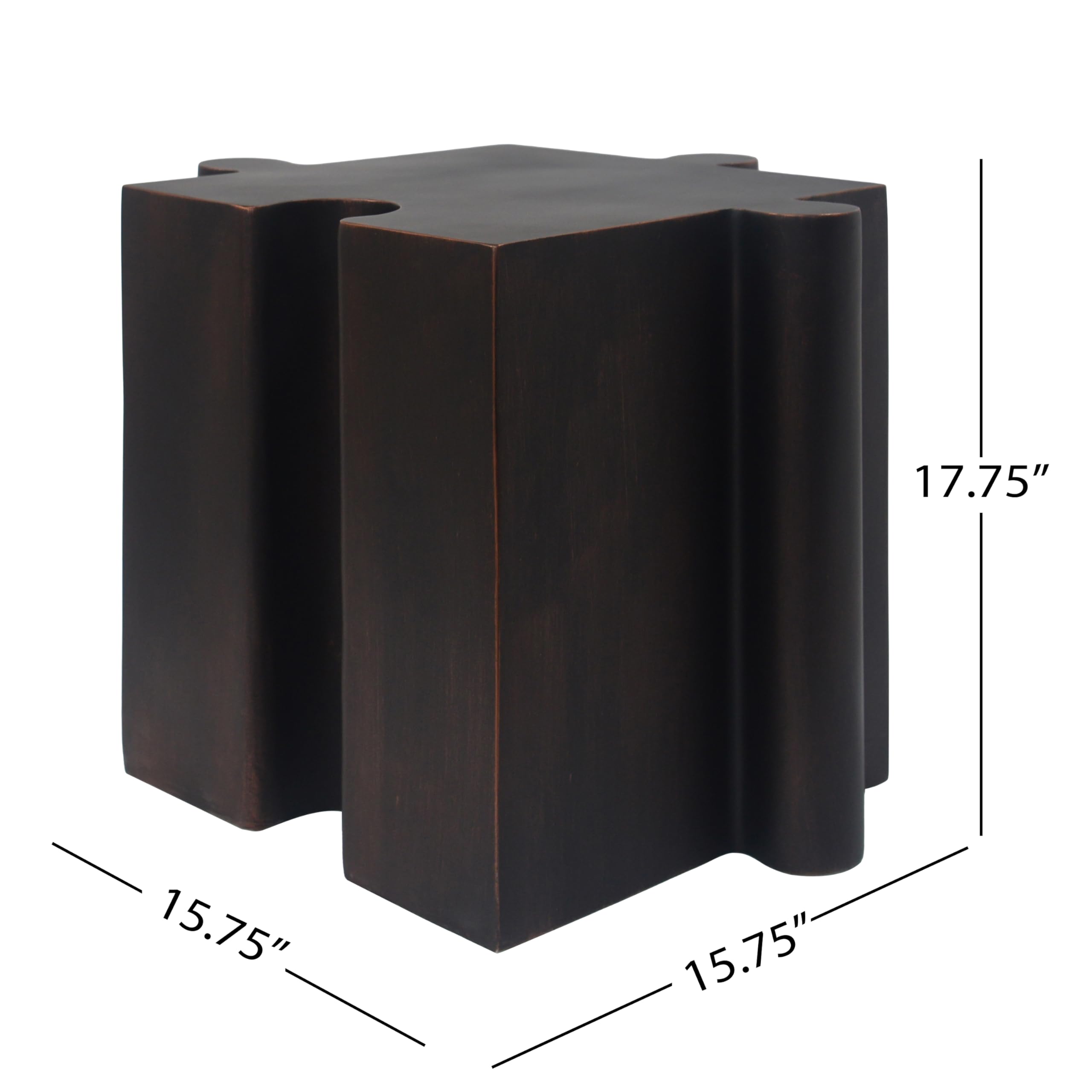 Christopher Knight Home Daton 3 Piece Interlocking Outdoor Side Table Set, Modular Lightweight Concrete Coffee Table, Convertible MGO End Table for Indoor&Outdoor, Design for Creative Set Up, Copper