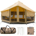 WHITEDUCK Altimus Canvas Tent with Stove Jack, Waterproof, 4 Season Luxury Camping and Glamping Tent Outdoor (18', Water Repellent, Sandstone Beige)
