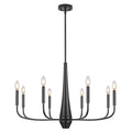 ACNKTZ 8-Light Large Black Chandeliers for Dining Room Light Fixture Hanging, Modern Farmhouse Candle Chandelier, Industrial Metal Pendant Lights Kitchen Island, Living Room Foyer Bedroom Stairway