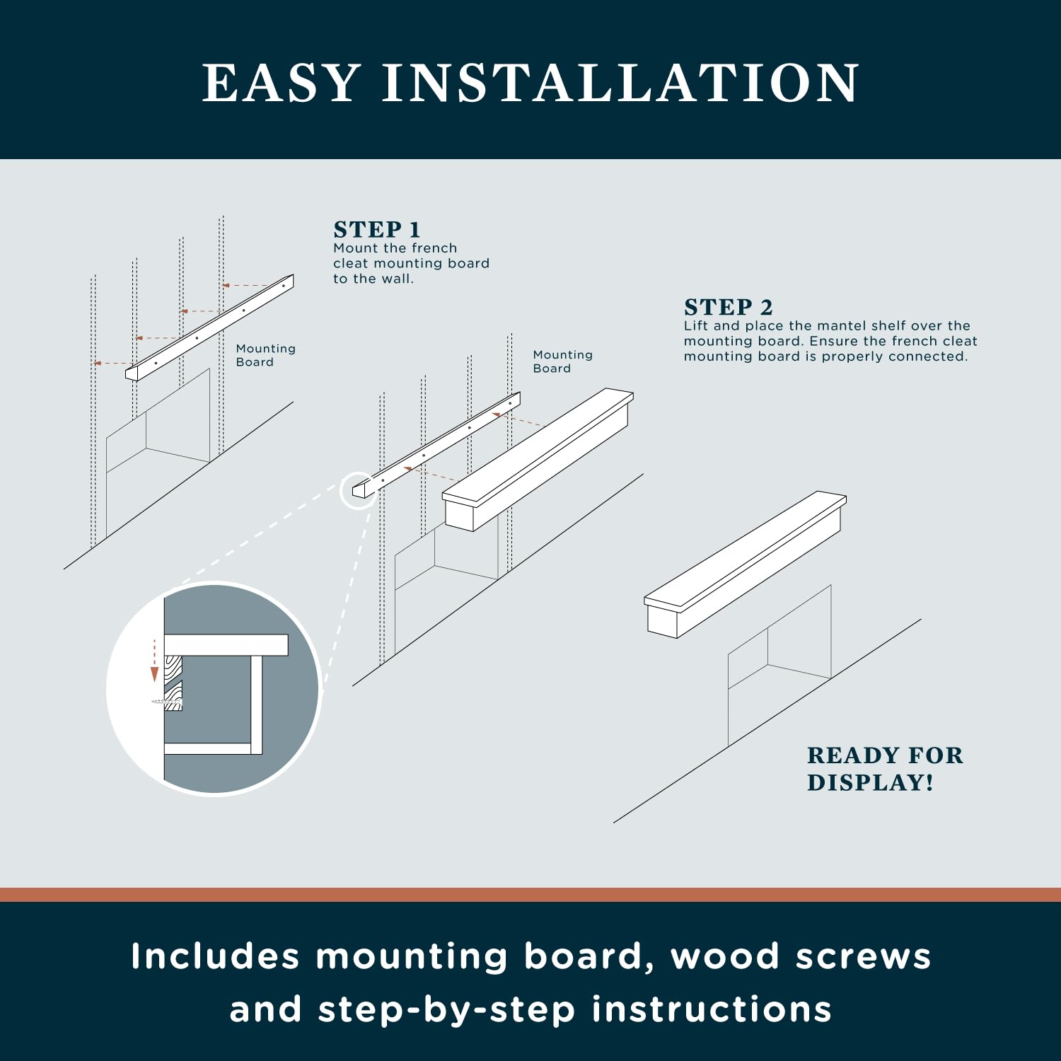 MANTELSDIRECT Salem Wood Mantel Shelf with Arched Corbels - Unfinished 60 Inch | Wooden Rustic Wall Mounted Shelf from Pine Wood - Perfect for Fireplaces, TVs & Décor
