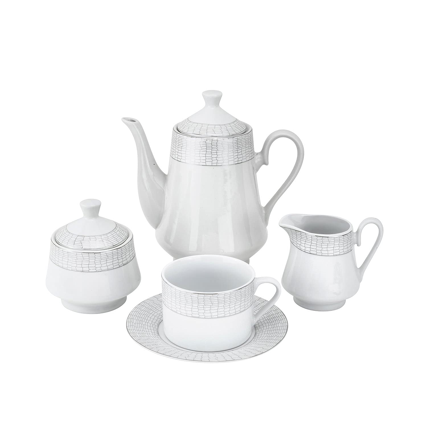 Euro Porcelain 57-pc Banquet Dinnerware Set, Luxury China Tableware, Service for 8 (1330P), 6664-20