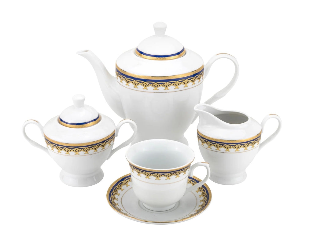 Euro Porcelain 57-pc Banquet Dinnerware Set, Luxury Bone China Tableware, Service for 8