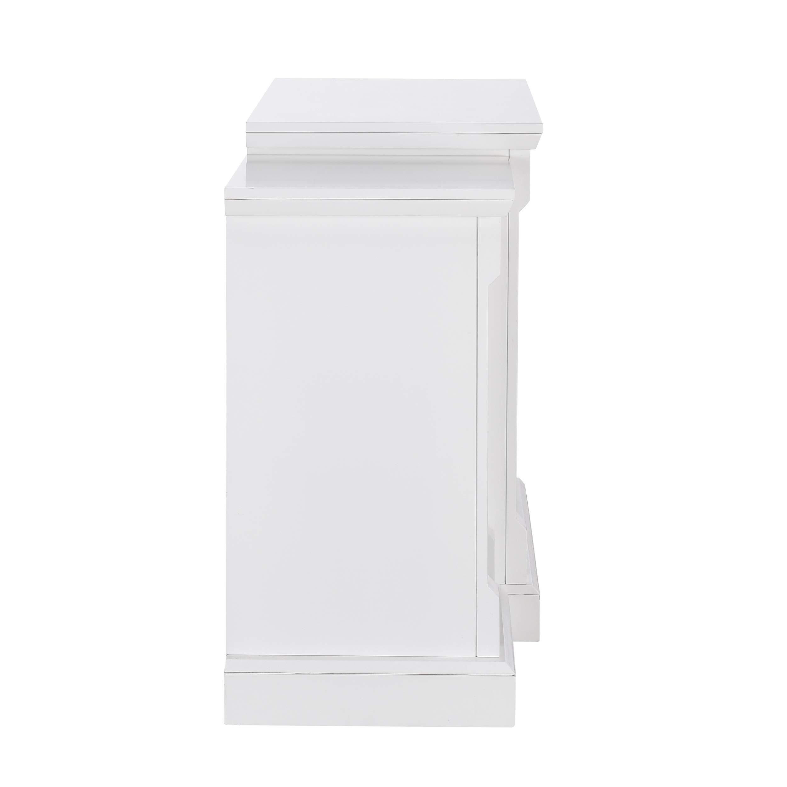 SEI Furniture Gallatin Faux Stone Electric Fireplace with Bookcases, New White