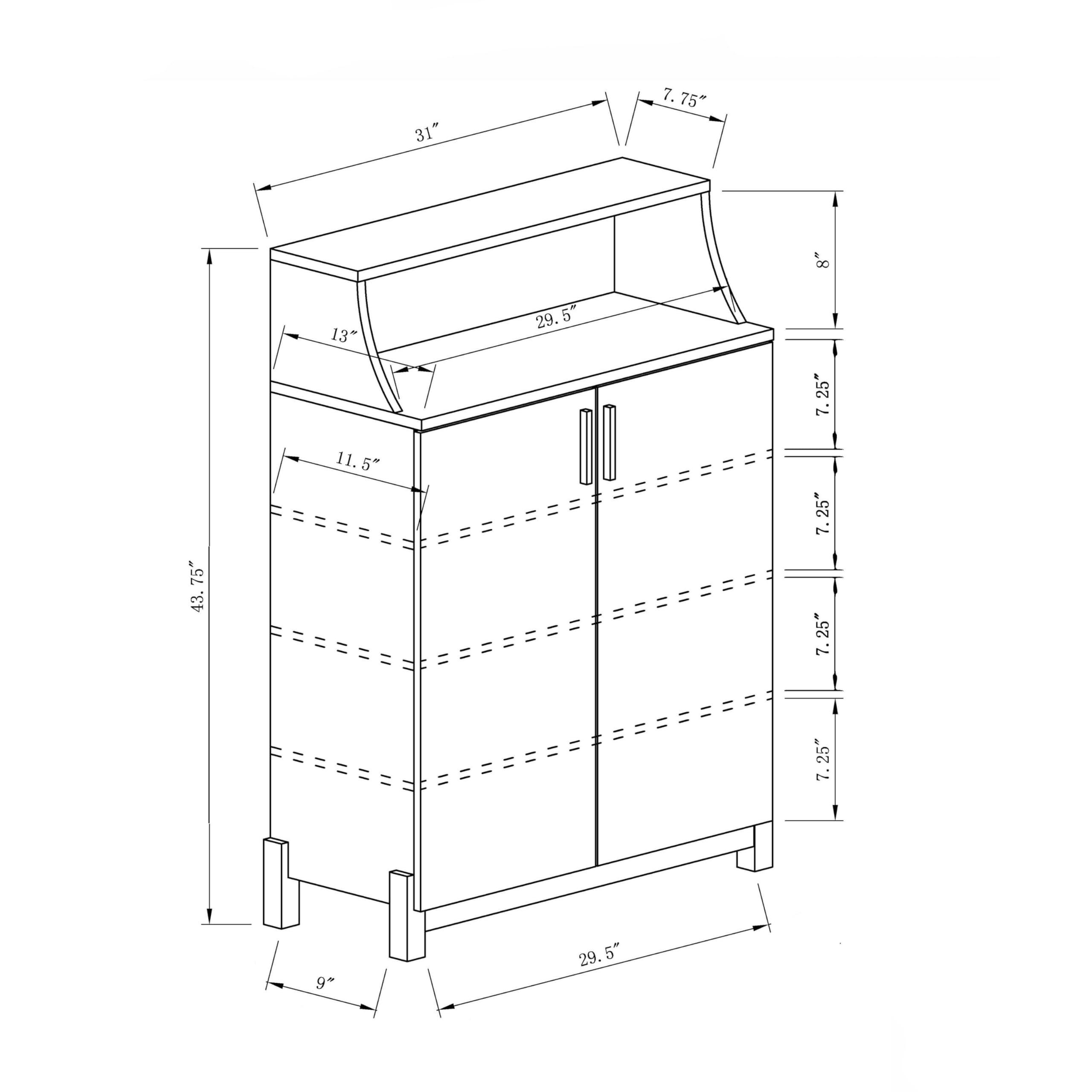 HOMES: Inside + Out Seiter Modern 5-Shelf Wood 33 in. Shoe Cabinet for Entryway, Distressed Gray