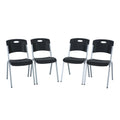Lifetime Stacking Chair, Contemporary - Pack of 4, Black