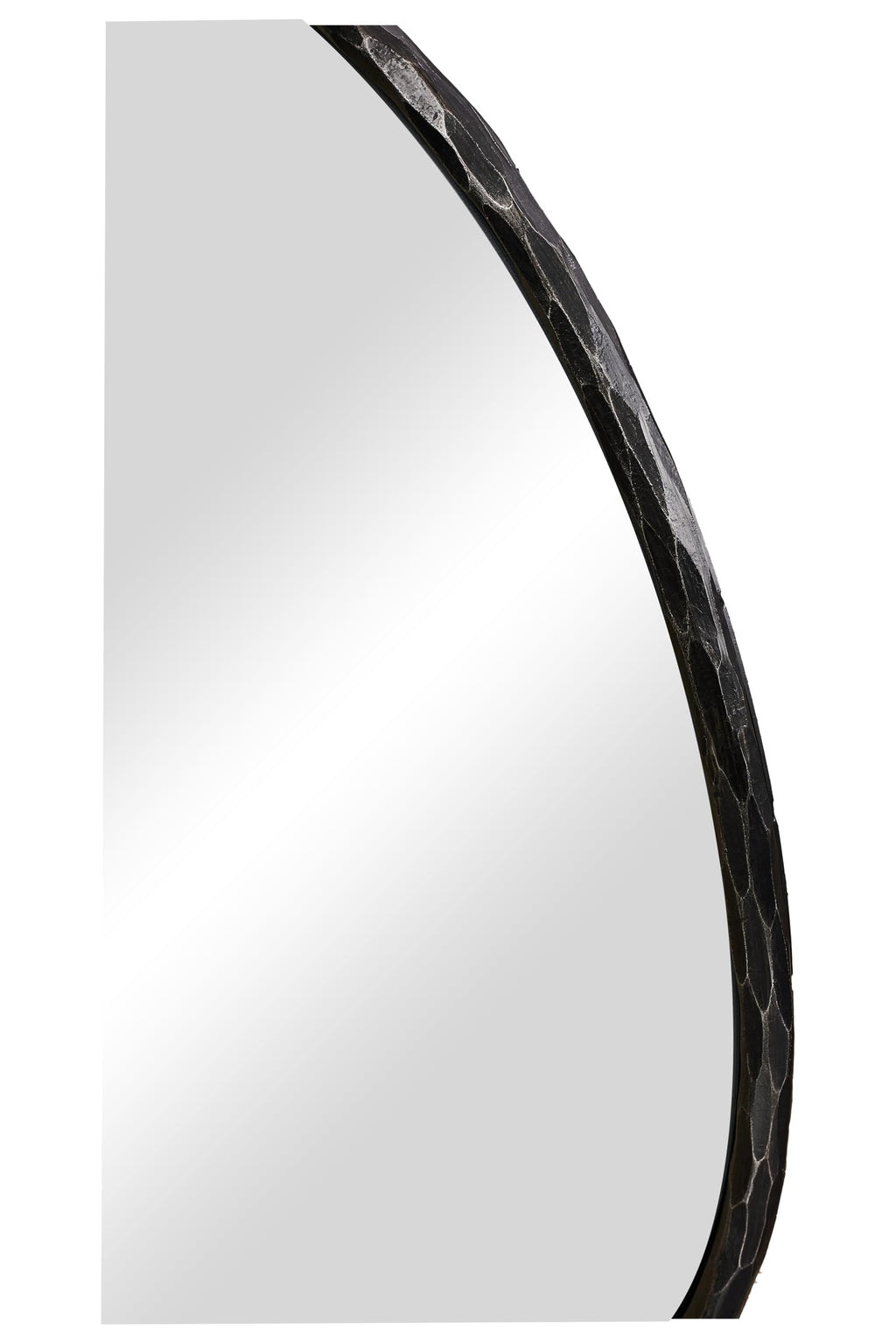 ANDY STAR Hand-Forged Round Mirror for Wall, 36 Inch Black Solid Steel Metal Frame Circle Mirror, Antique Hammered Rounded Bathroom Mirror for Living Room, Bedroom, Entryway, Vanity