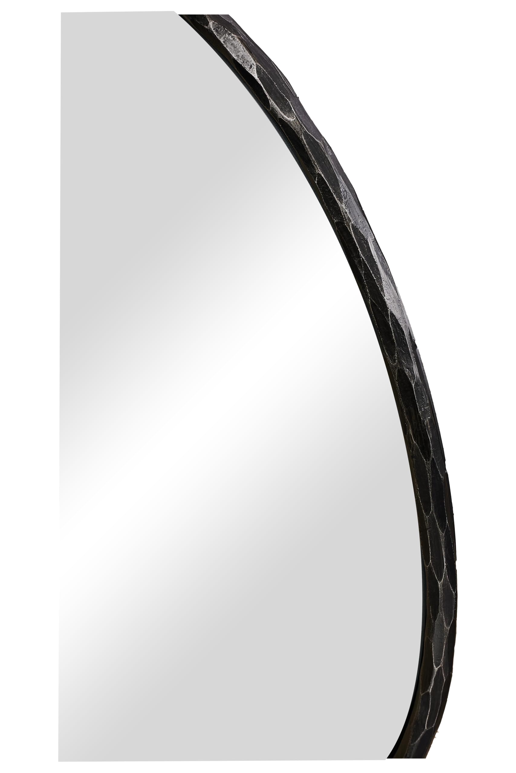 ANDY STAR Hand-Forged Round Mirror for Wall, 36 Inch Black Solid Steel Metal Frame Circle Mirror, Antique Hammered Rounded Bathroom Mirror for Living Room, Bedroom, Entryway, Vanity