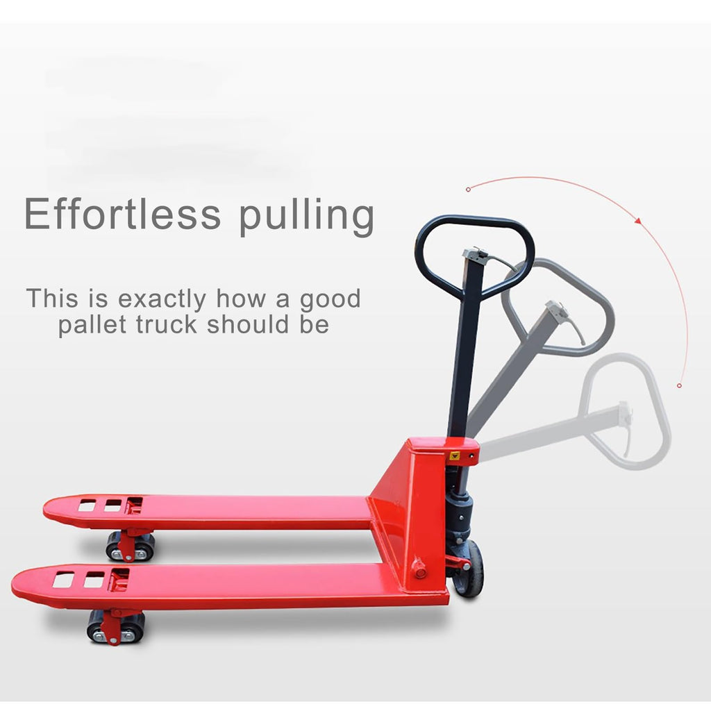Manual Pallet Jack 3-Ton Capacity, Industrial Pallet Truck 48×27in Fork Size Standard Heavy Duty Hand Trucks(122x68.5x65cm)