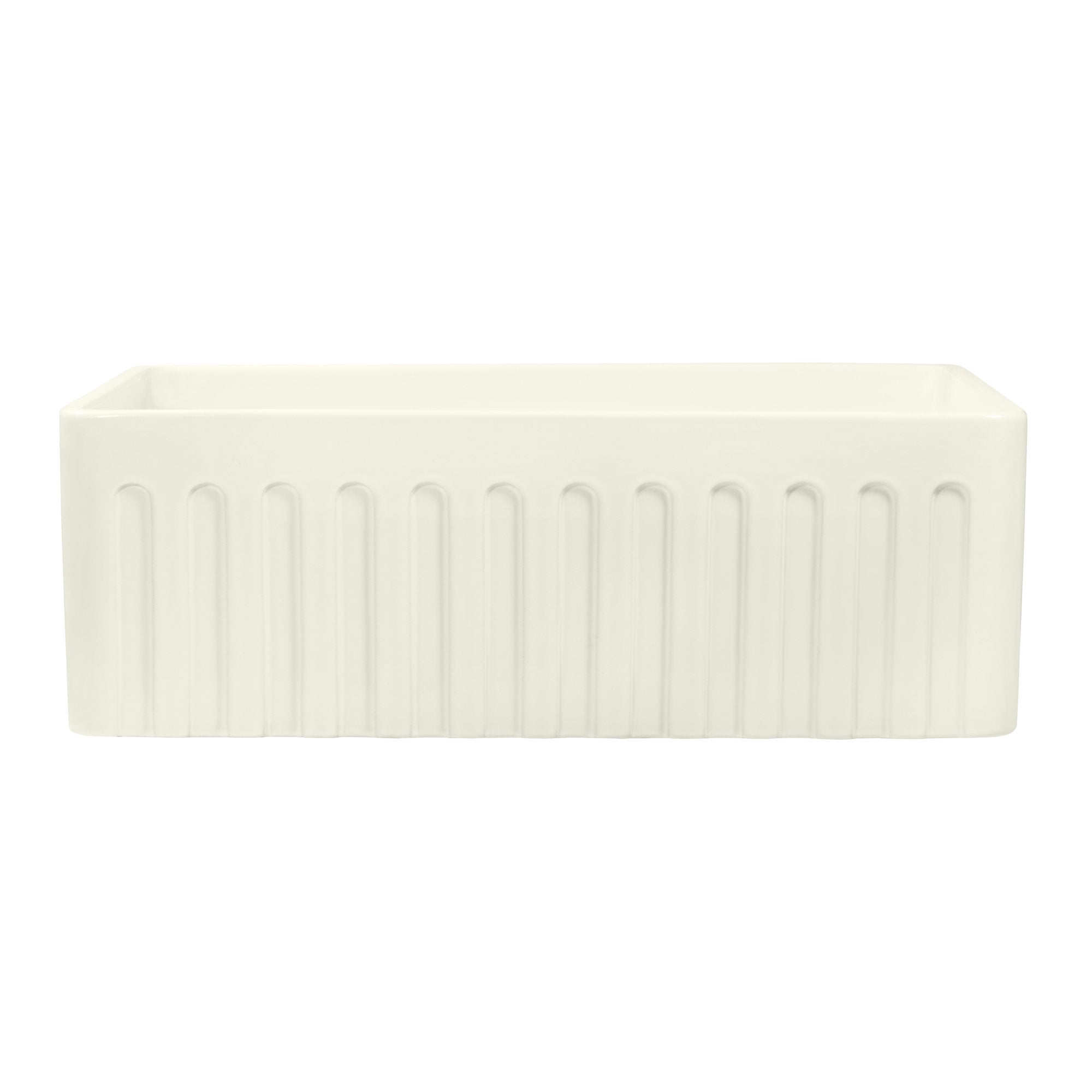 Ruvati 30 x 20 inch Fireclay Reversible Farmhouse Apron-Front Kitchen Sink Single Bowl - Biscuit - RVL2100BS