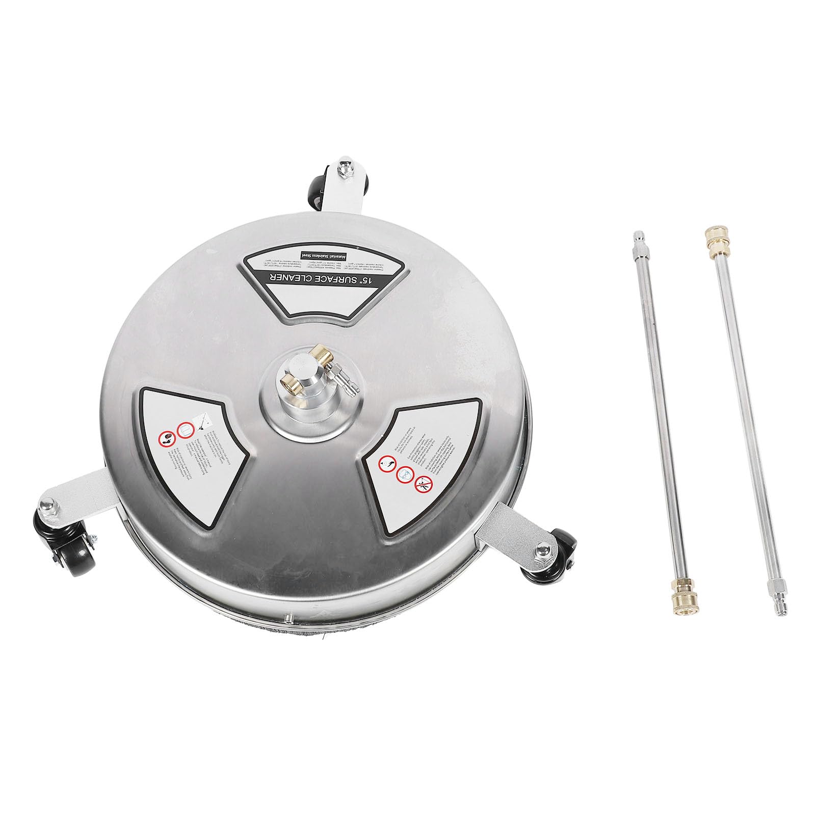 Cosiki 15 Pressure Washer Surface Cleaner, Stainless Steel Power Washer Accessory, 4 Wheels Cleaner with 1 4 Quick Connect Interface, Ideal for Driveways, Sidewalks, Patios & Decks,